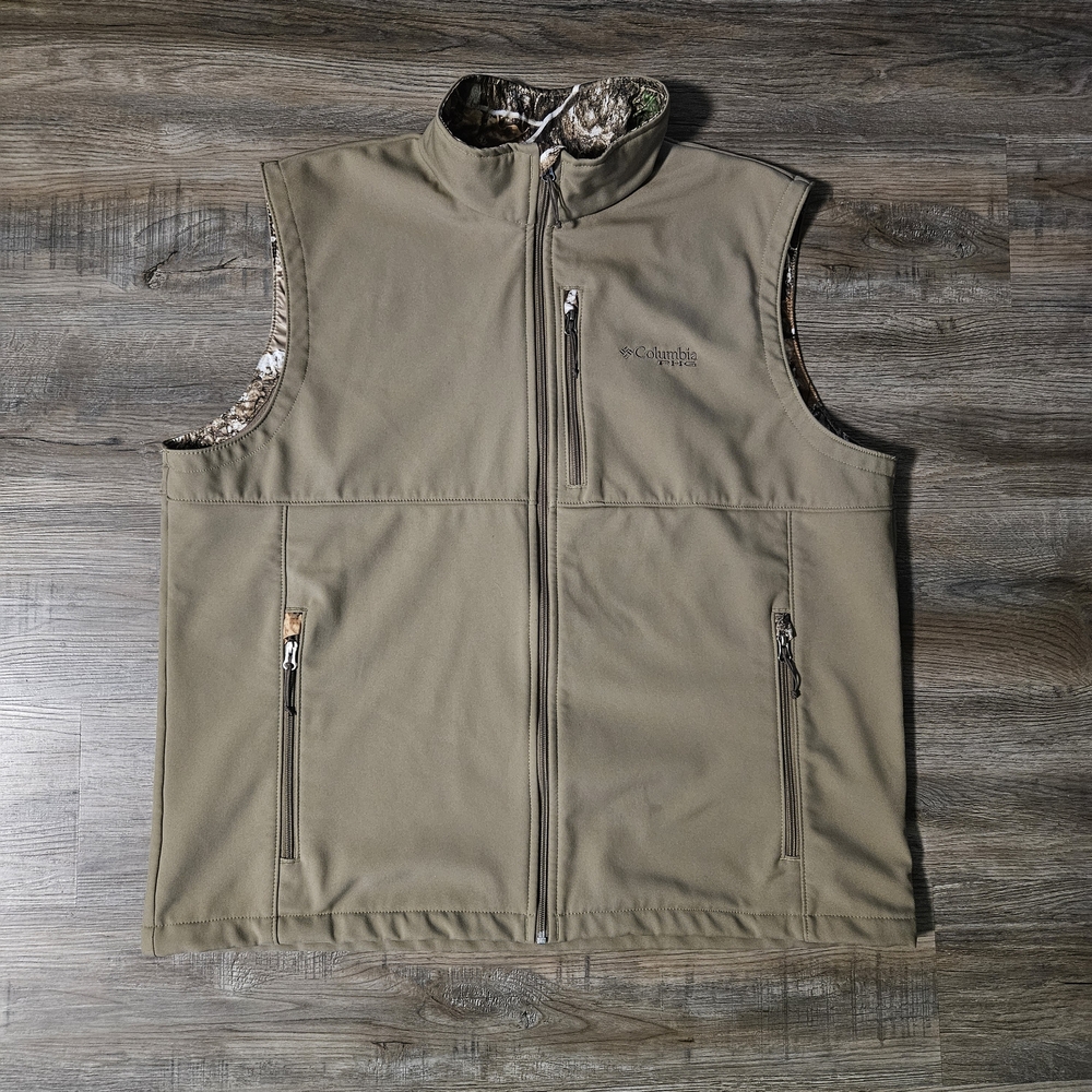 Columbia Men's Ascender Tan & Camo Trim Softshell‎ Vest